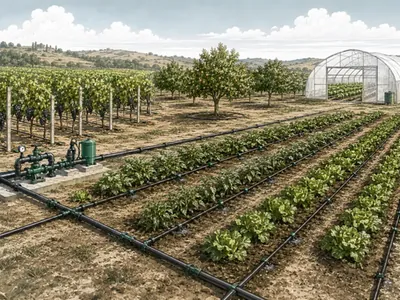 Sera, bağ, bahçe ve tarla uygulamalarında damla sulama sistemi