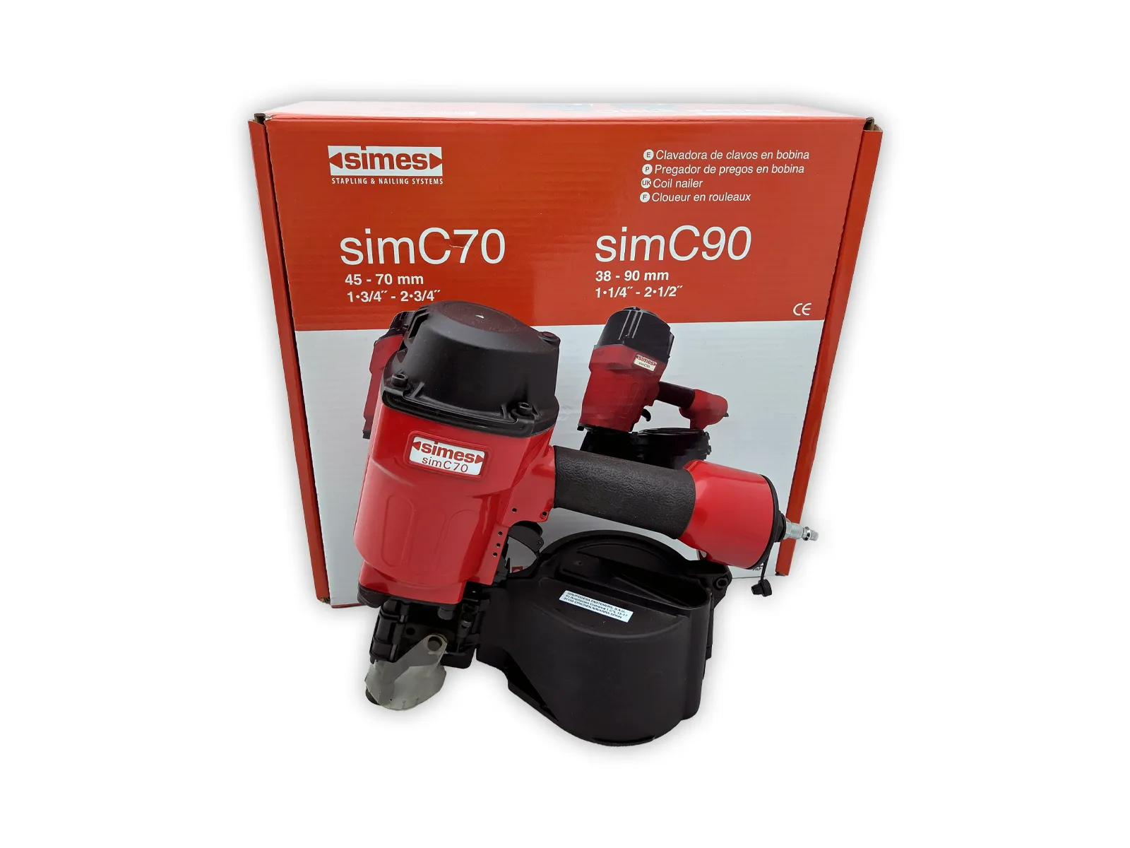 Simes Sim-C70 havalı çivi tabancası 45-70 mm rulo çivi palet ve sandık imalatı için